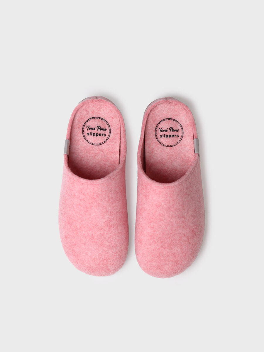 Pantuflas para mujer en color rosa - MONA-FR